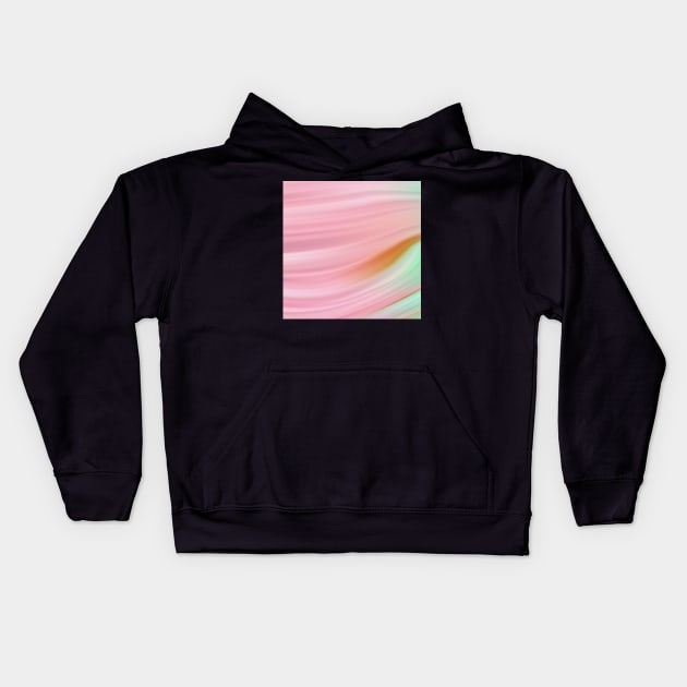 Pink Marble Waves Kids Hoodie by greenoriginals